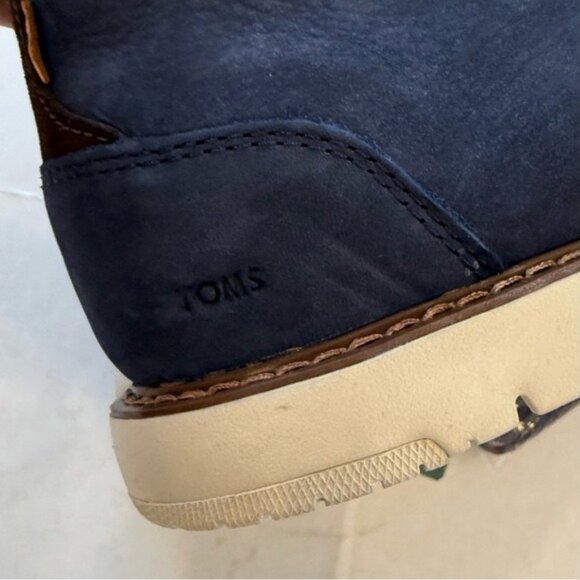 Toms Men's Boot Navi Chukka Navy Tumbled Nubuck Leather Size 9.5 Ortholite NWT - Picture 6 of 12